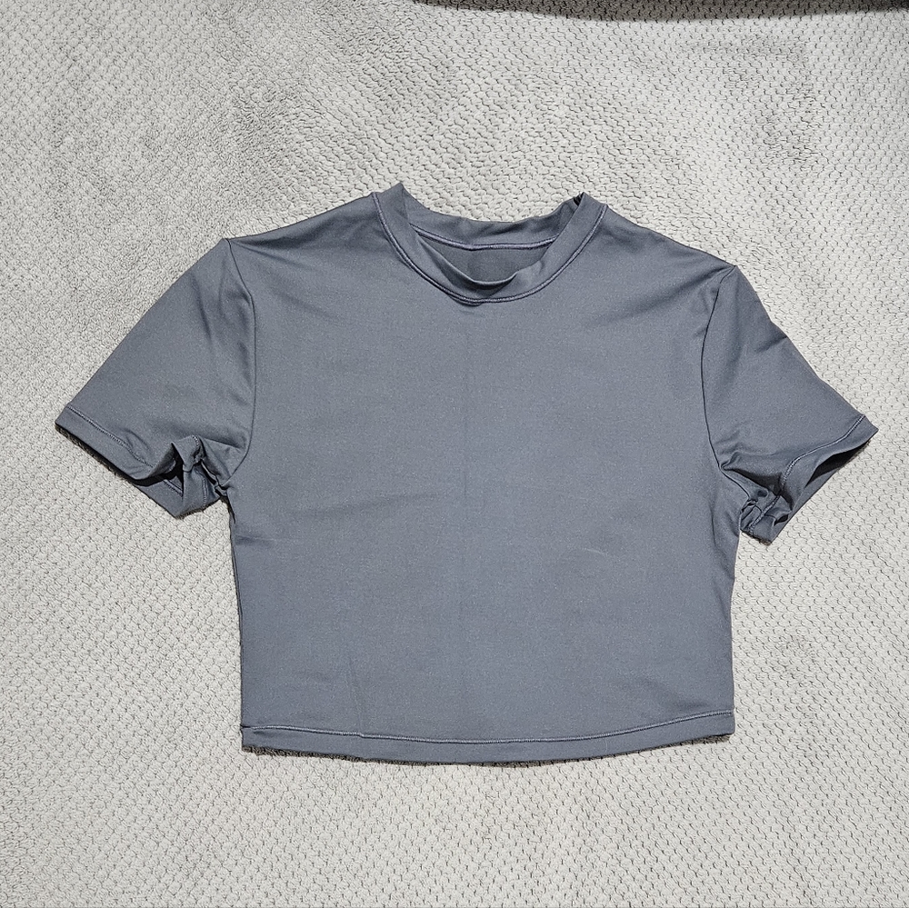 SKIMS Swim T Shirt Crop Bikini Top Gunmetal Tee T-shirt - Picture 6 of 6